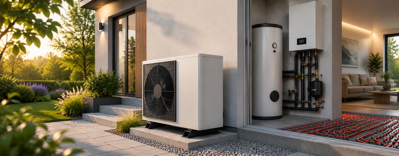 Air-to-water heat pump for modern heating and cooling systems
