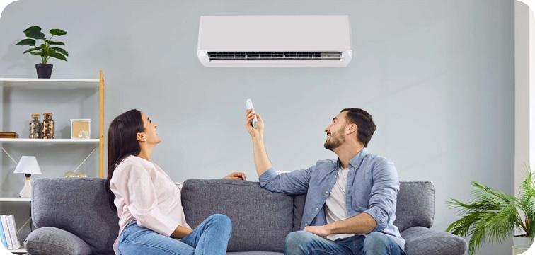 Modern residential air conditioning in a home environment